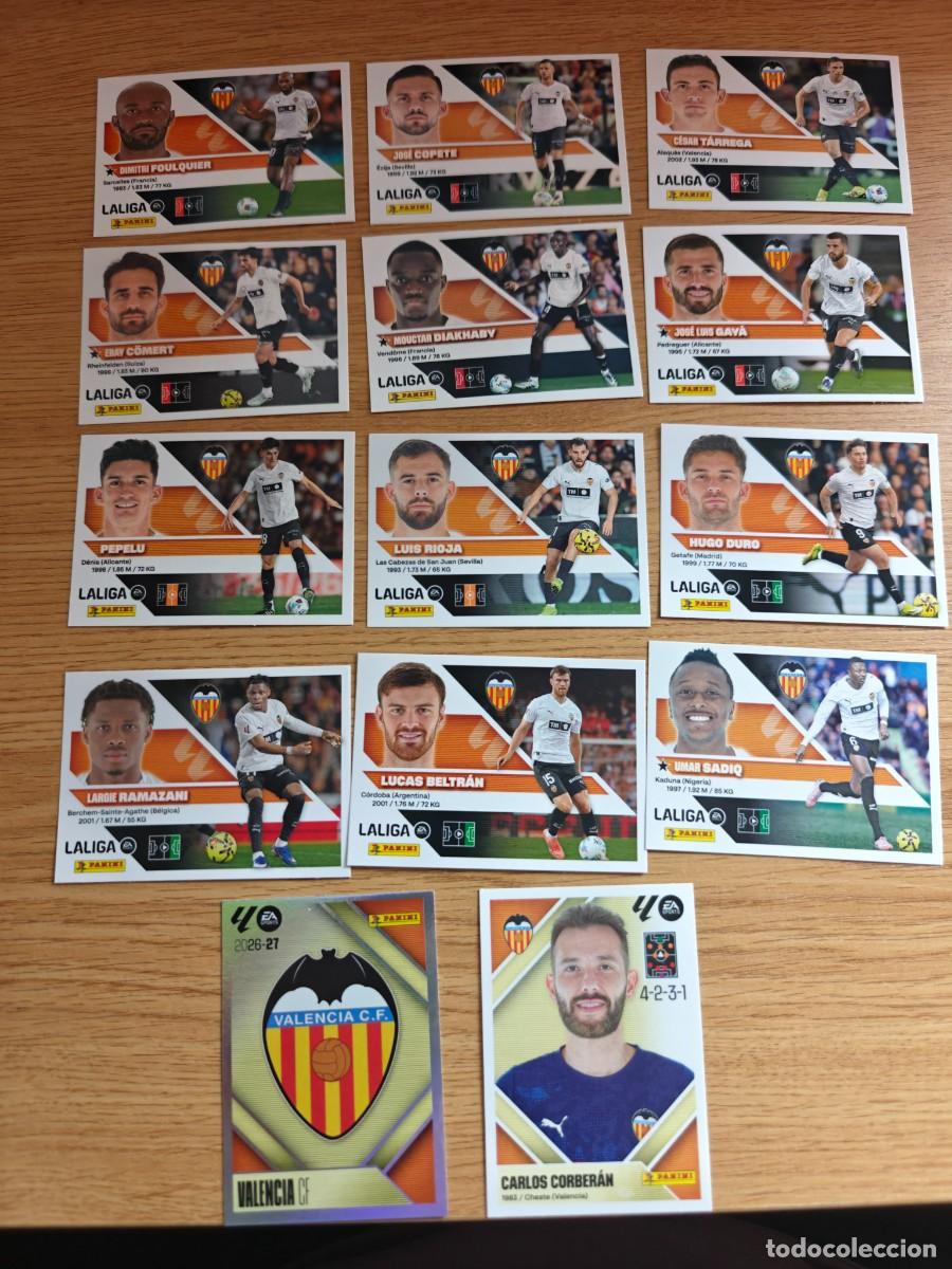 Coleccionismo deportivo: Lote 14 Cromos Liga Este 26 27 Valencia CF 2026 2027