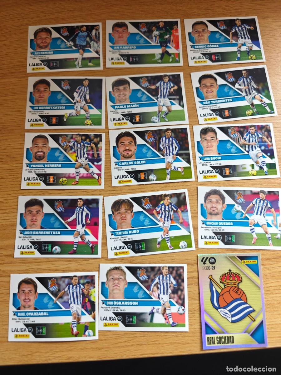 Coleccionismo deportivo: Lote 15 Cromos Liga Este 26 27 Real Sociedad 2026 2027