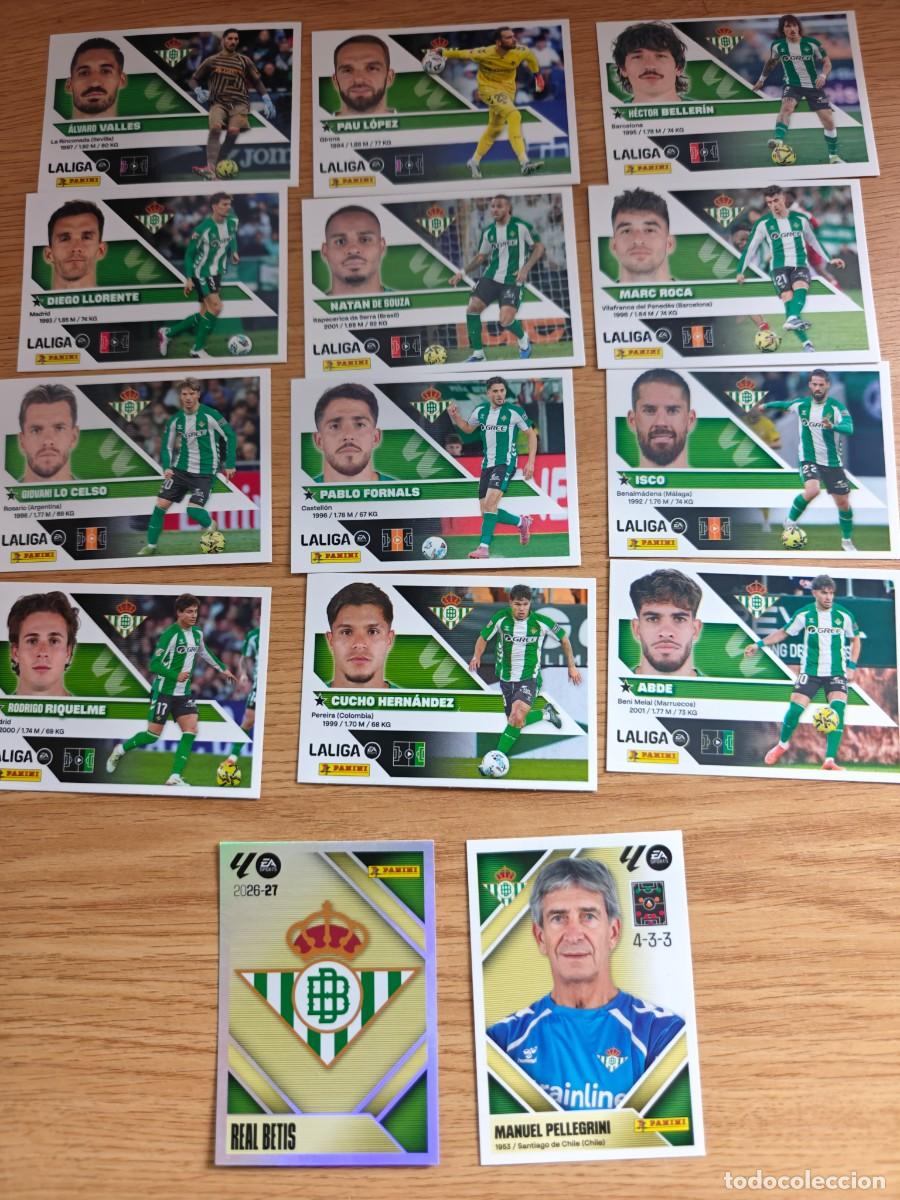 Coleccionismo deportivo: Lote 14 Cromos Liga Este 26 27 Real Betis 2026 2027