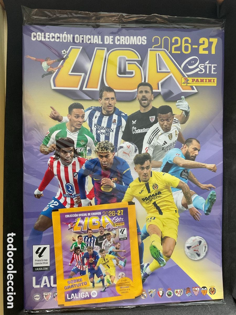 Coleccionismo deportivo: ALBUM DE FUTBOL LIGA ESTE PANINI 2026-2027 . NUEVO PRECINTADO CON SOBRE.
