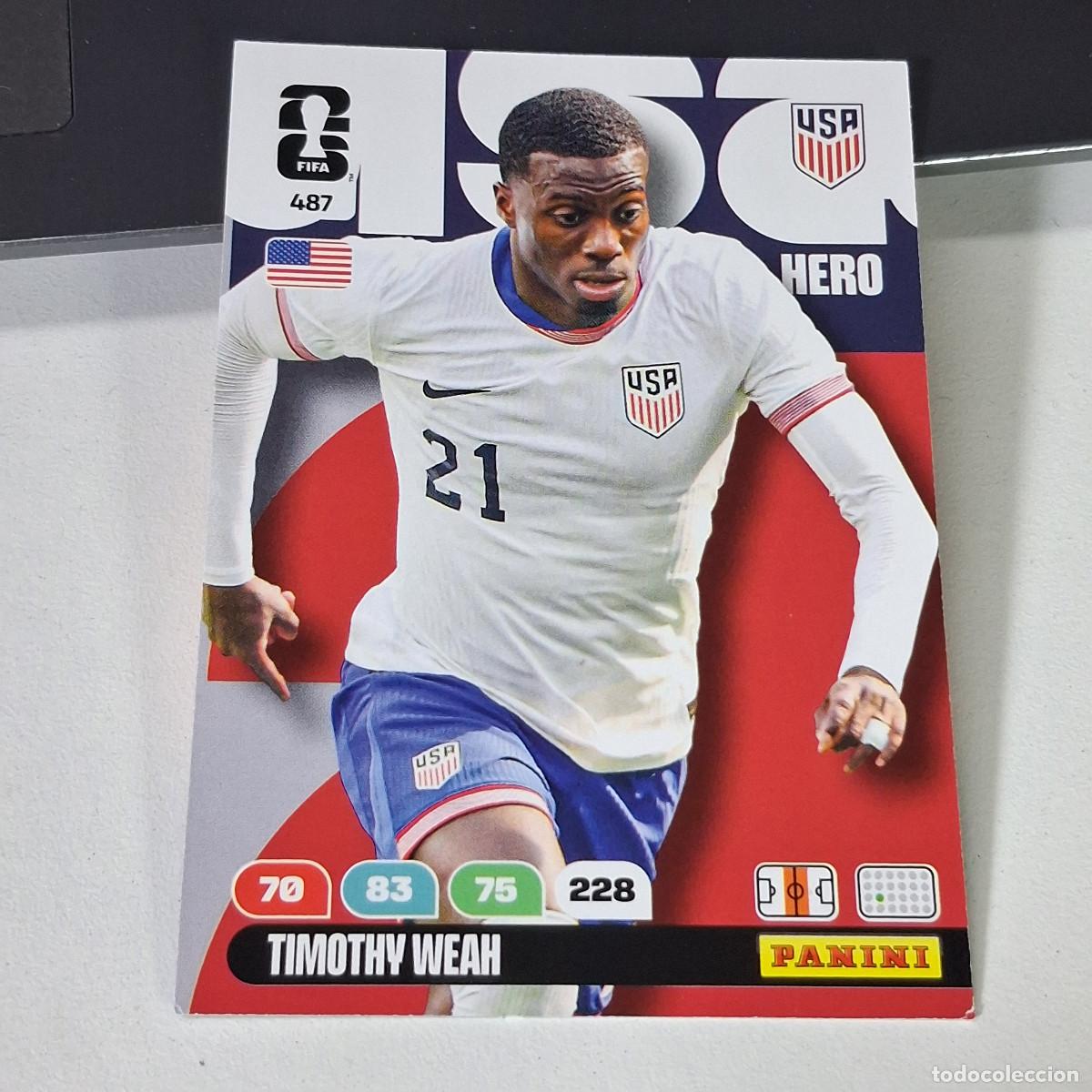 Coleccionismo deportivo: B55 487 TIMOTHY WEAH ESTADOS UNIDOS USA HERO PANINI ADRENALYN FIFA WORLD CUP 26 2026 CARD