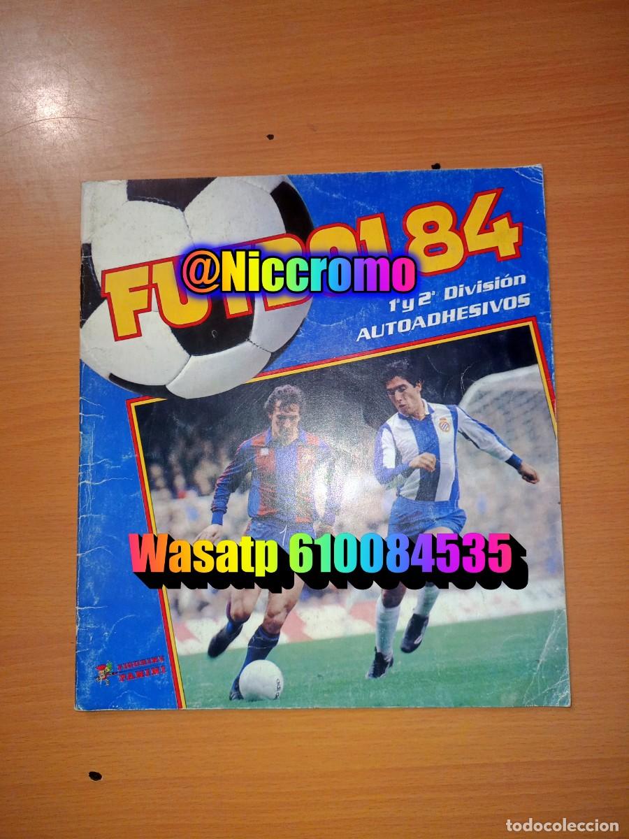 Coleccionismo deportivo: futbol 84 vacio ed panini tiene se&ntilde;al de dos cromos despegados ver fotos niccromo