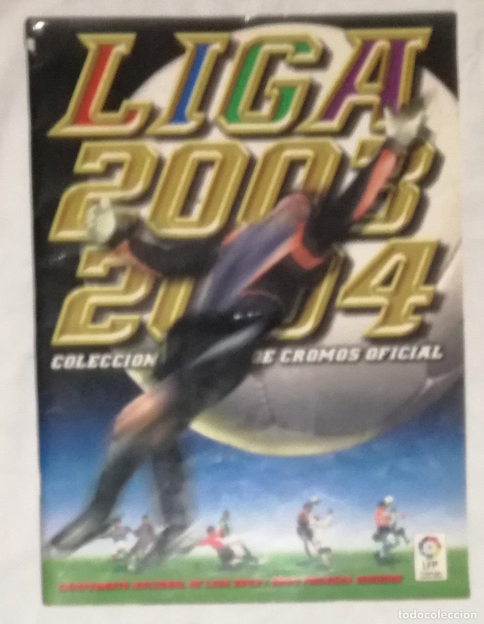 Coleccionismo deportivo: Album de futbol Liga 2003-04, ESTE - Contiene 140 cromos; incluye hojas La Razon y 1 crack Nutella