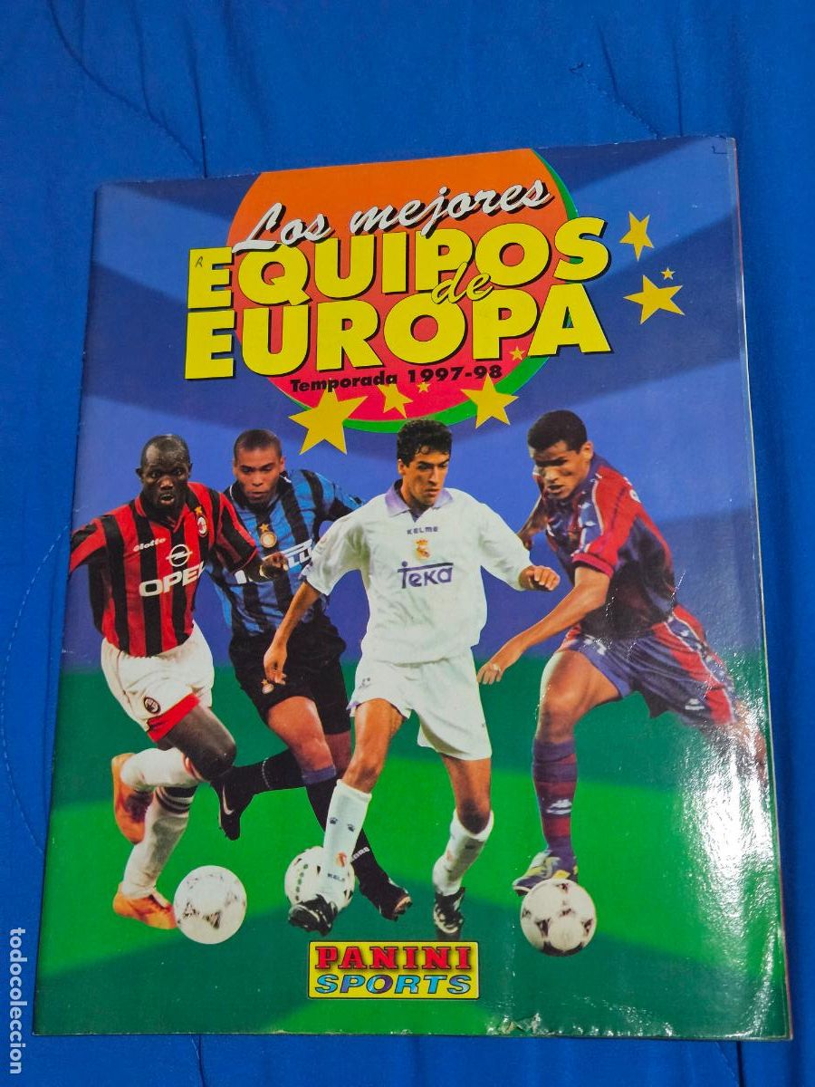 Coleccionismo deportivo: ALBUM CROMOS LOS MEJORES EQUIPOS DE EUROPA 1997-98, INCOMPLETO DE PANINI.