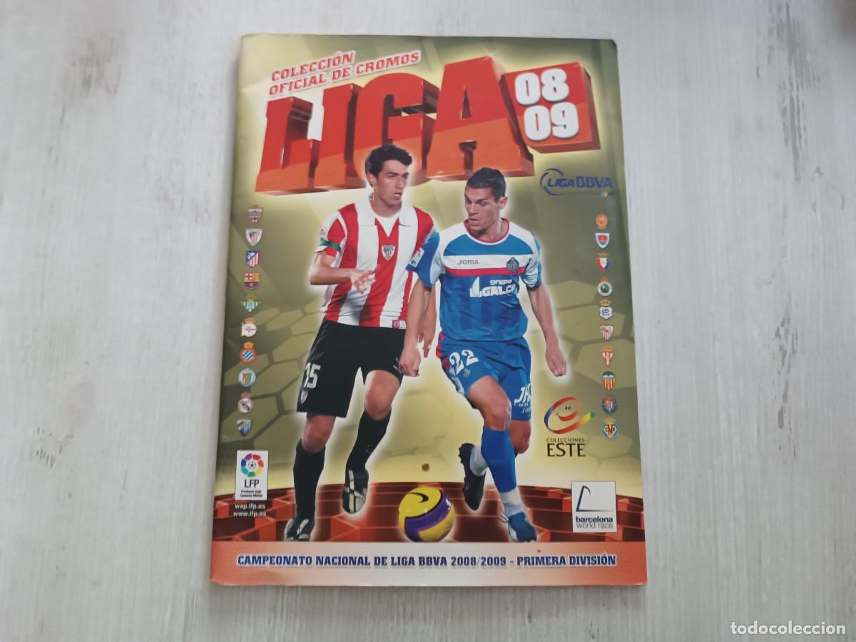 Coleccionismo deportivo: &Aacute;LBUM CASI COMPLETO LIGA ESTE 08 09 2008 2009. MESSI.