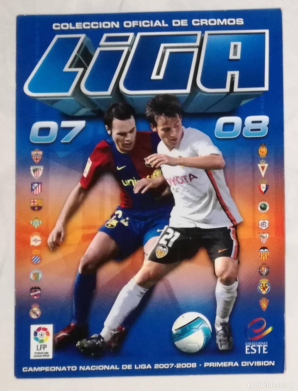Coleccionismo deportivo: Album de futbol Liga 2007-08, ESTE - Contiene 89 cromos (4 dobles, 4 fichajes)