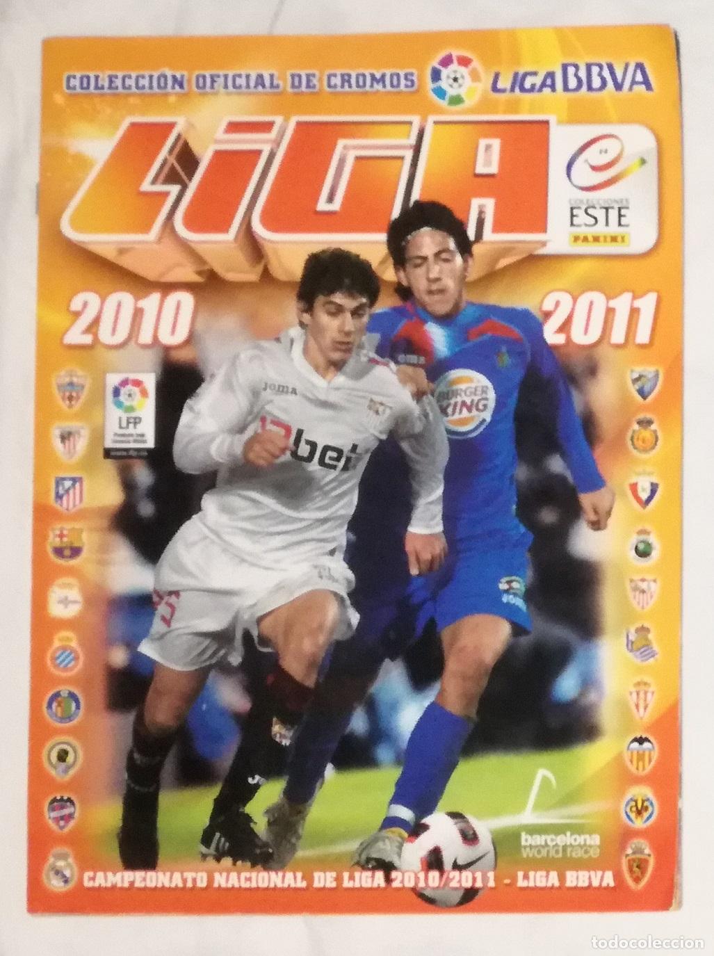 Coleccionismo deportivo: Album de futbol Liga 2010-11, ESTE - Contiene 240 cromos (24 dobles, 11 fichajes)