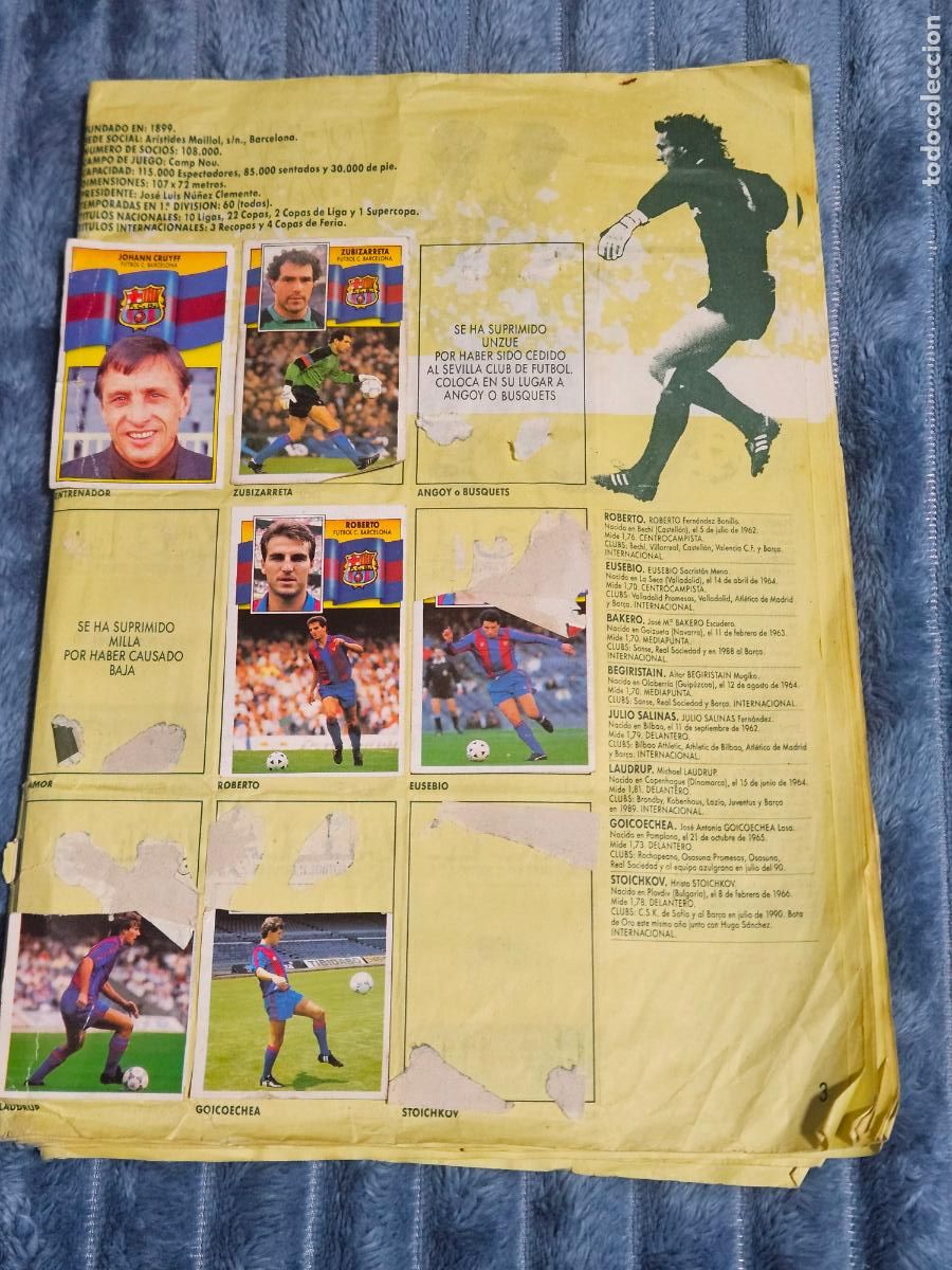 Coleccionismo deportivo: ALBUM LIGA 1990 91 ESTE EDICIONES INCOMPLETO PARA RECUPERAR MUCHOS CROMOS