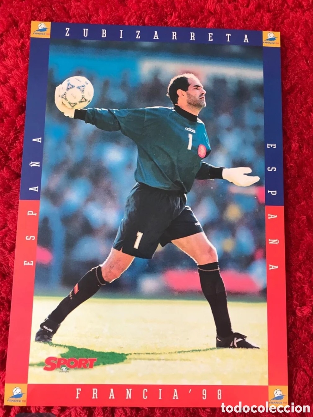 Coleccionismo deportivo: Lamina de Zubizarreta Mundial 98