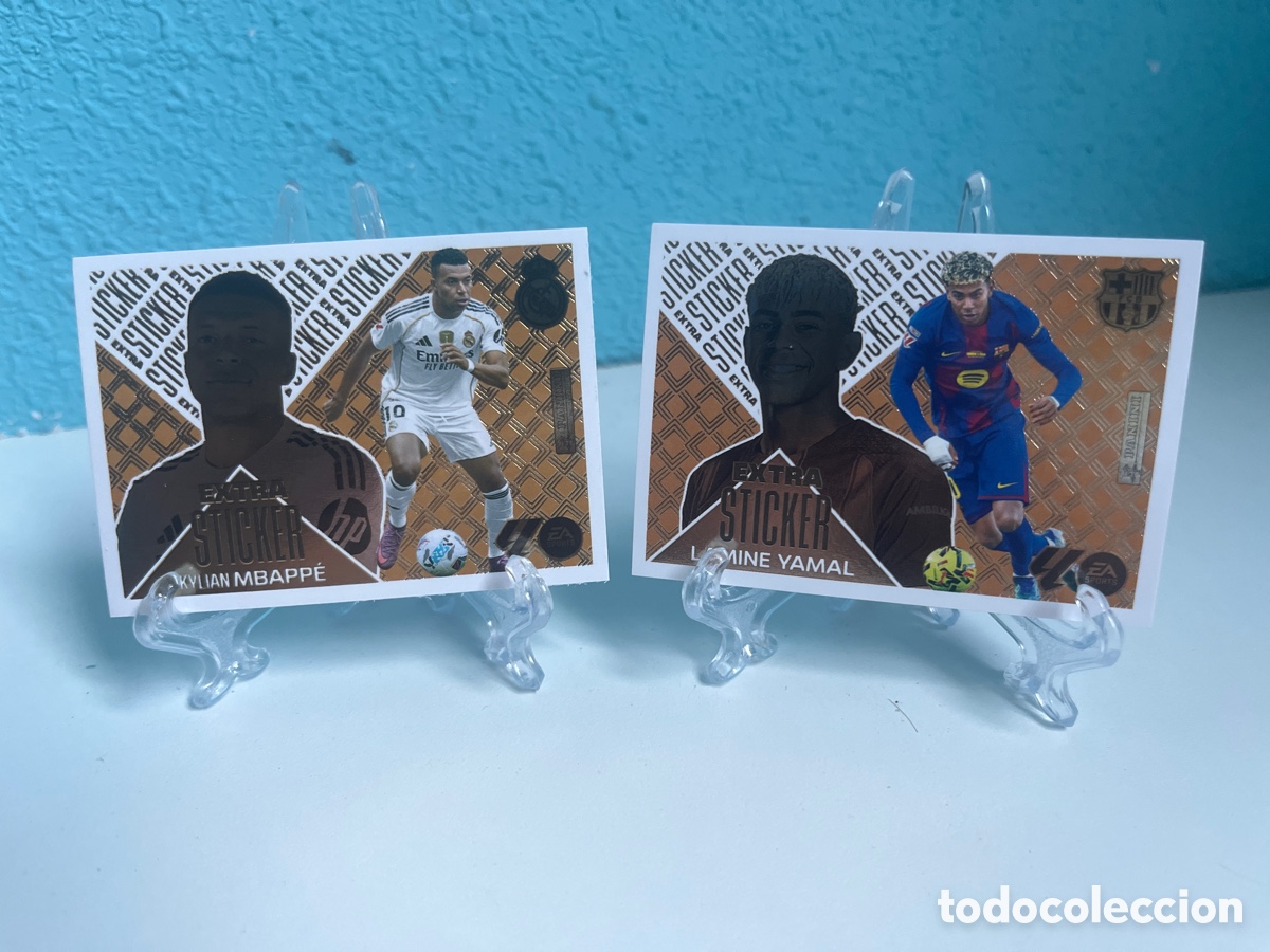 Coleccionismo deportivo: Cromos extra stickerde Mbapp&eacute; y lamine Yamal