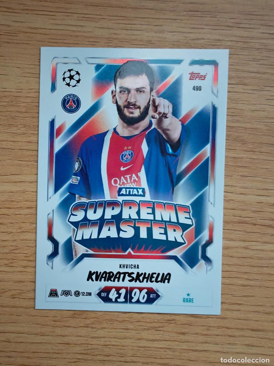 Coleccionismo deportivo: Khvicha Kvaratskhelia 490 Match Attax 26 27 Supreme Master PSG 2026 2027