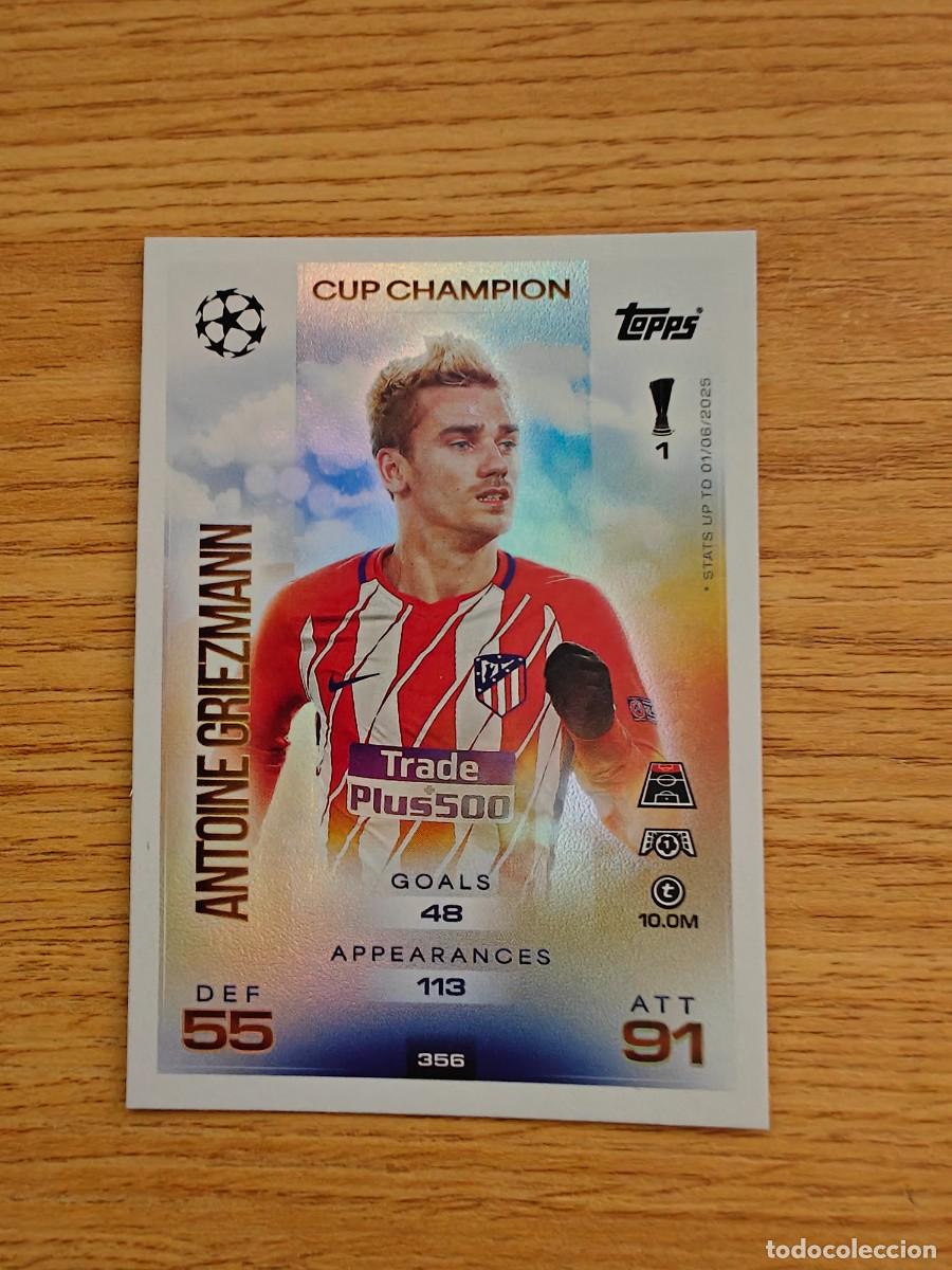 Coleccionismo deportivo: Antoine Griezmann 356 Match Attax 25 26 Cup Champion Atl&eacute;tico de Madrid 2025 2026