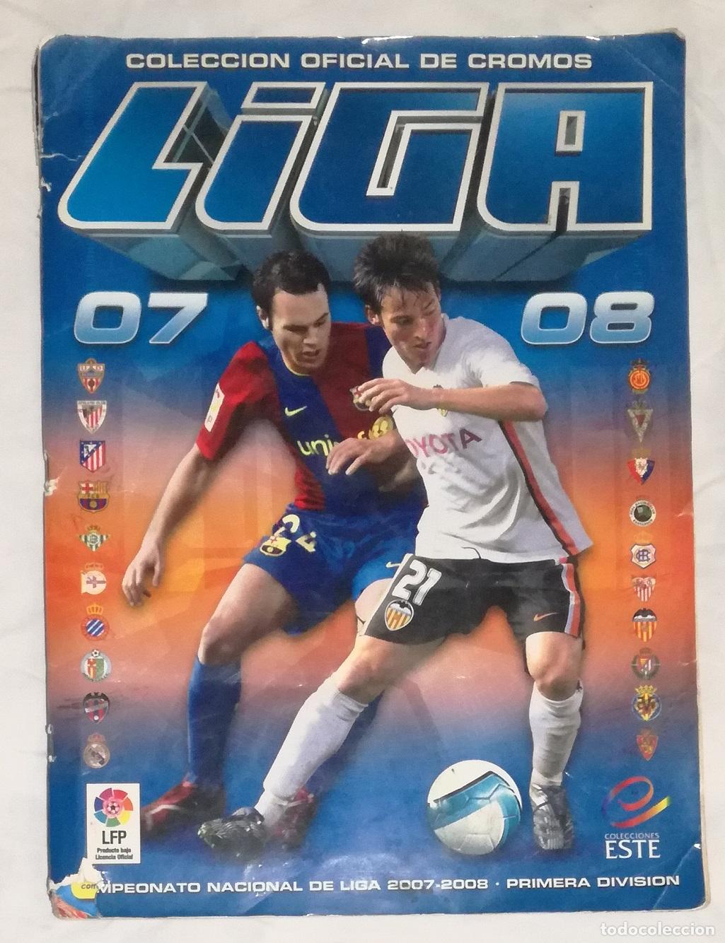 Coleccionismo deportivo: Album de futbol Liga 2007-08, ESTE: 552 cromos (110 dobles, 2 triples, 57 fichajes); con Messi