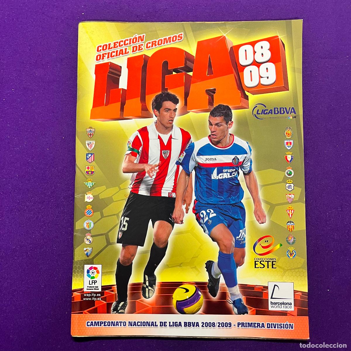Collezionismo sportivo: ALBUM DE CROMOS FUTBOL. LIGA 08 09. 2008 2009. VACIO. CON 6 CROMOS SUELTOS SIN PEGAR. PANINI. ESTE.