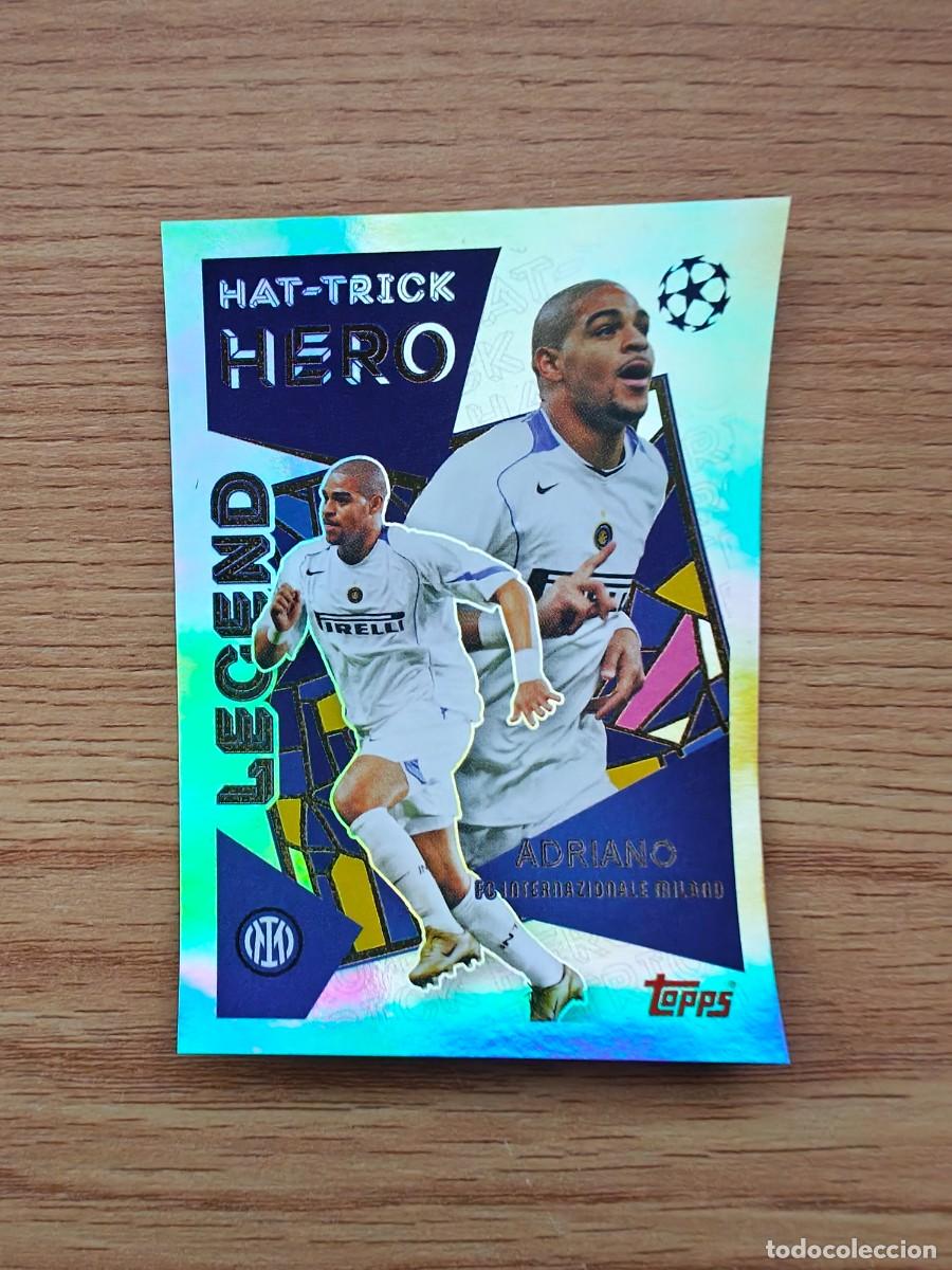 Coleccionismo deportivo: Adriano 31 Topps UEFA Champions League Sticker 25 26 Hat Trick Hero Legend Inter Milan 2025 2026