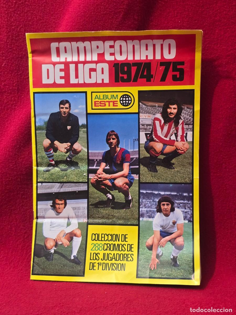 Coleccionismo deportivo: Album de cromos incompleto. Campeonato de liga 1974/75