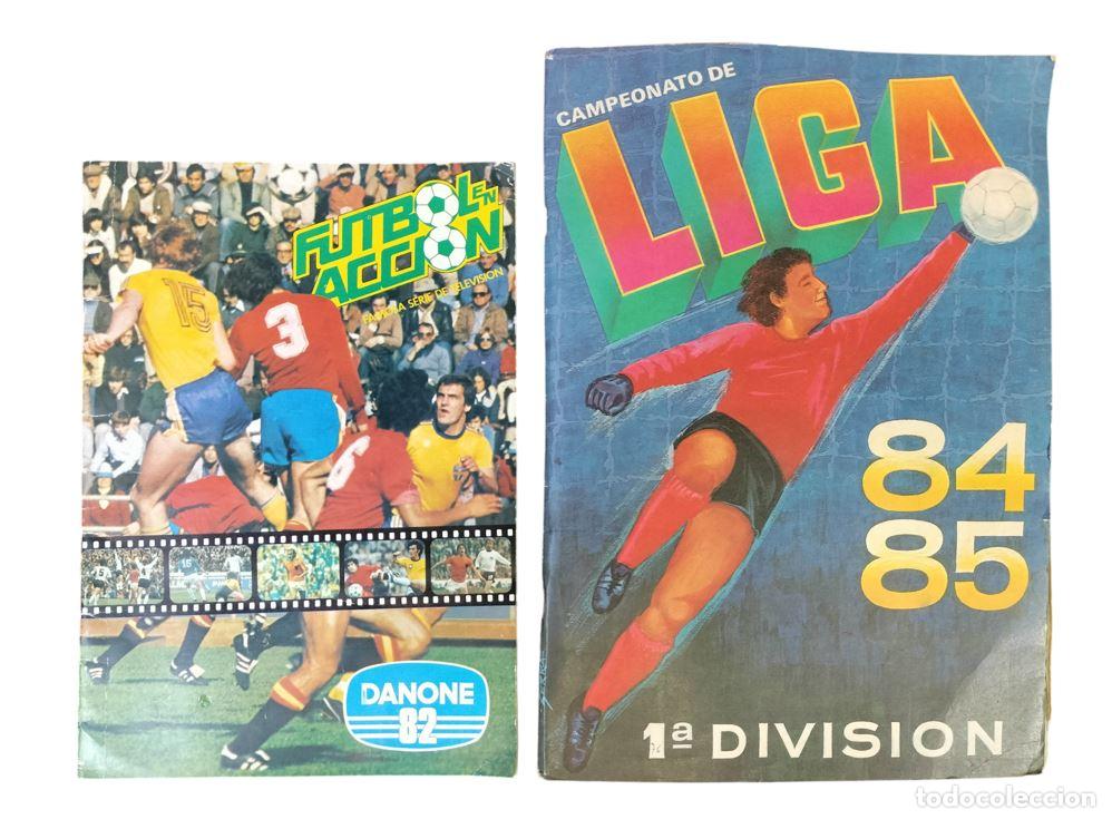 Coleccionismo deportivo: PAREJA DE &Aacute;LBUMES DE CROMOS DE F&Uacute;TBOL. INCOMPLETOS. ESPA&Ntilde;A. CROMOS CANO / DANONE. 1980'S