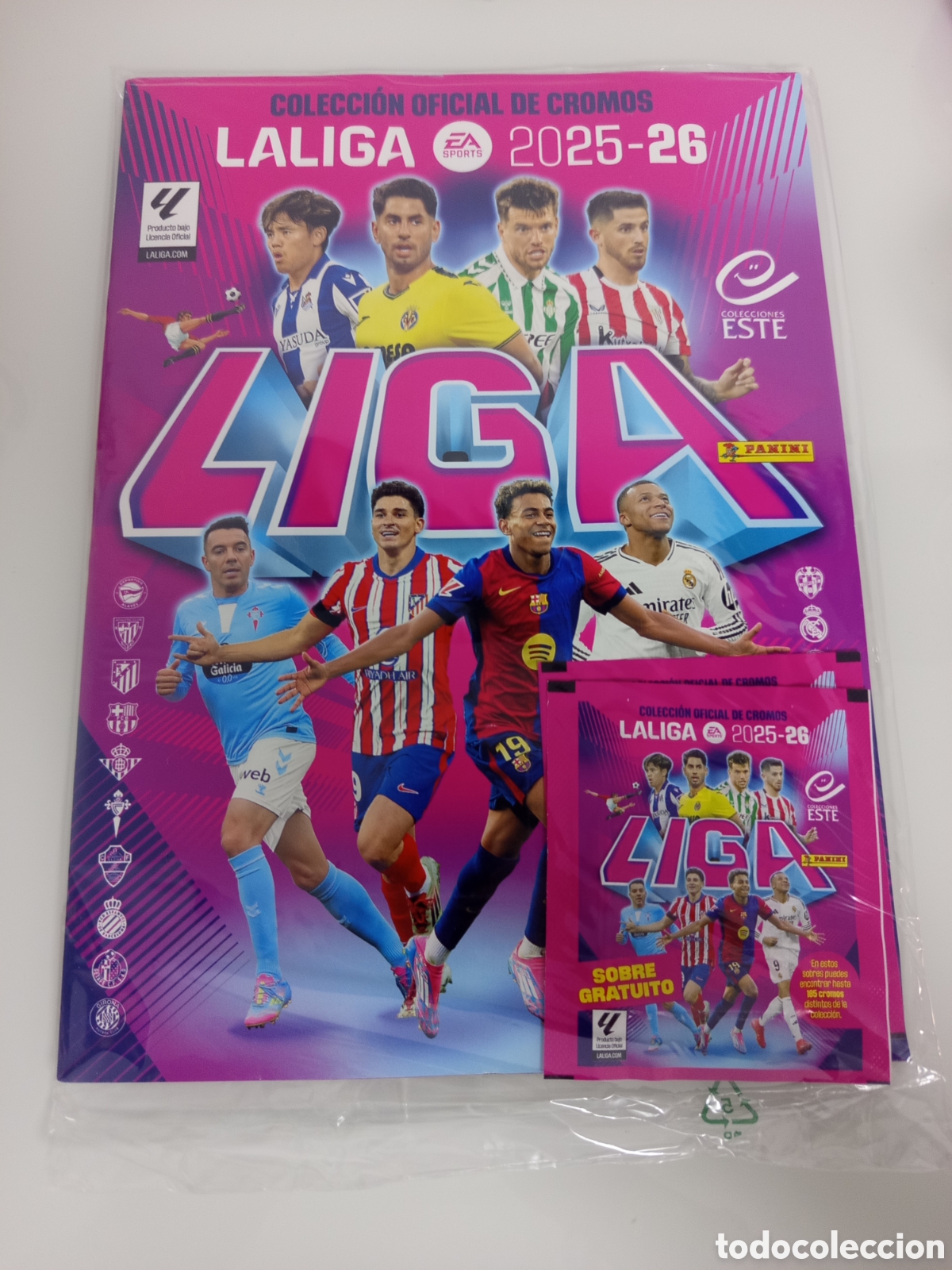 Coleccionismo deportivo: ❇️ &Aacute;LBUM CROMOS ⚽ F&Uacute;TBOL LIGA 25 26 2025 2026 CON DOS SOBRES ESTE PANINI PRECINTADO SIN ABRIR ❇️