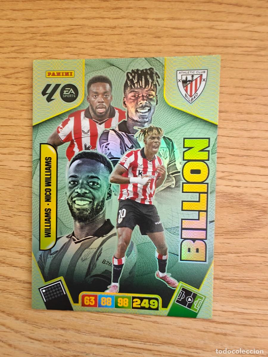 Coleccionismo deportivo: I&ntilde;aki Williams / Nico Williams Adrenalyn XL 25 26 Edici&oacute;n Limitada Billion Athletic Club 2025 2026