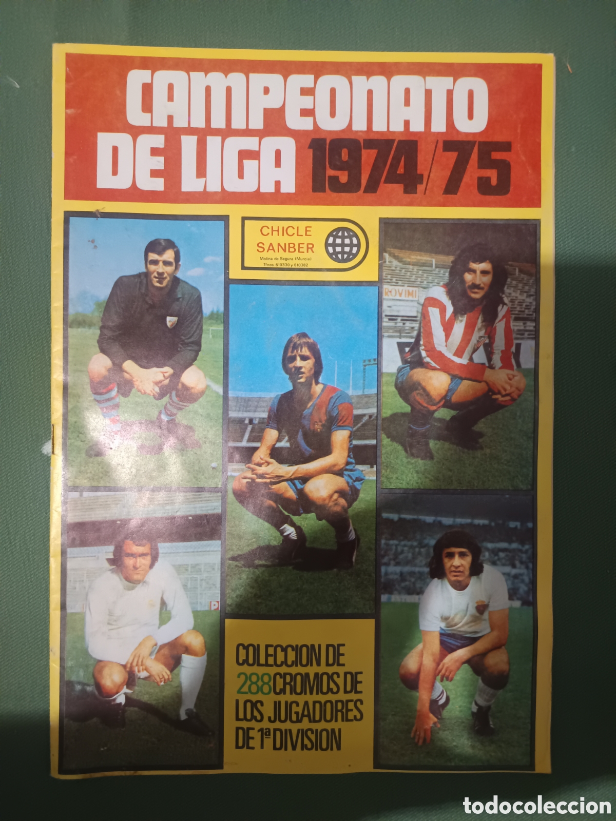 Sammelleidenschaft Sport: ALBUM PLANCHA CROMOS ED ESTE CHICLE SANBER LIGA 74 75. CON ERROR EN P&Aacute;GINAS LEER.