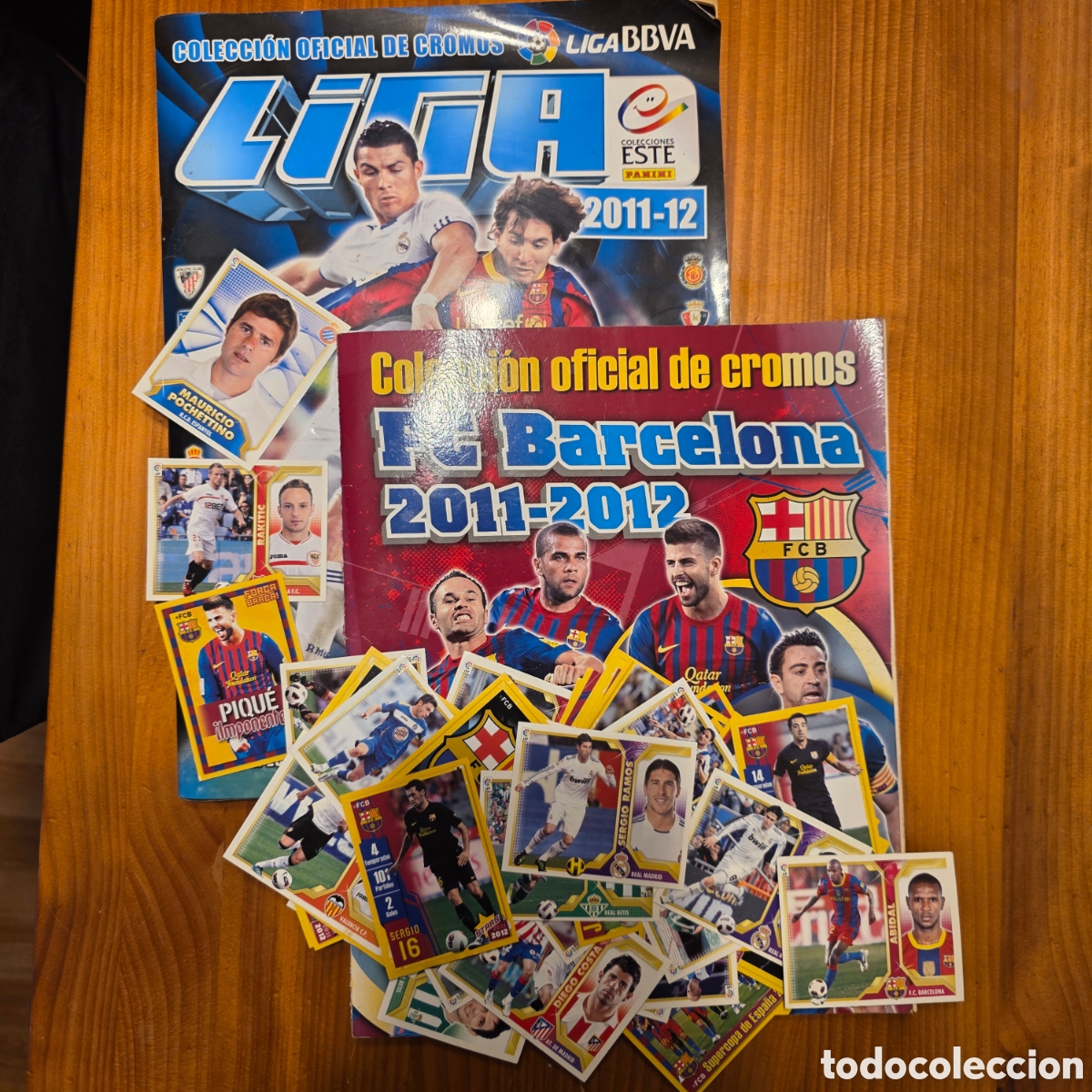 Sammelleidenschaft Sport: Lote 2 &Aacute;lbumes Liga 2011-2012 (Panini Este + Especial Bar&ccedil;a) &iexcl;Casi Completos! + Taco Cromos TOP (Mes