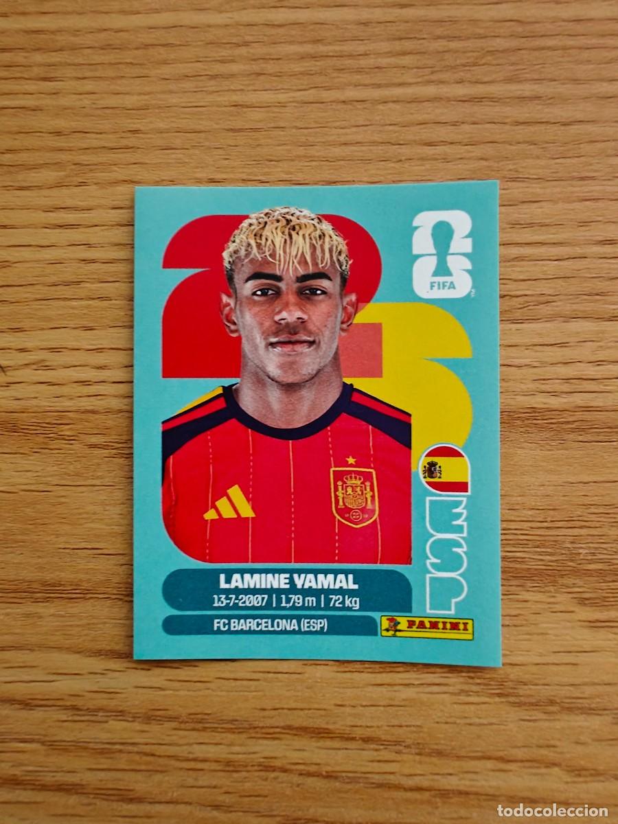 Coleccionismo deportivo: Lamine Yamal ESP 15 Sticker Panini FIFA World Cup 2026 Espa&ntilde;a Base Mundial Cromo