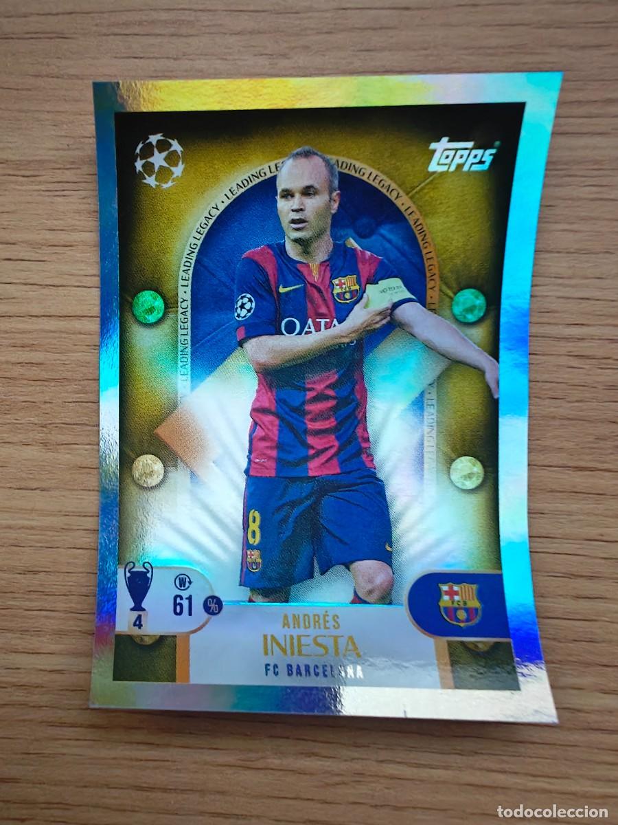 Coleccionismo deportivo: Andres Iniesta 275 Topps UEFA Champions League Sticker 25 26 Leading Legacy Barcelona 2025 2026