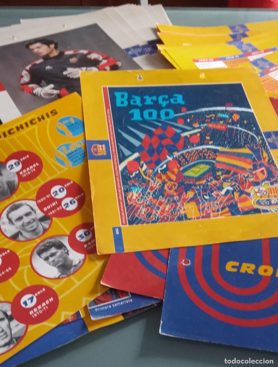 Coleccionismo deportivo: GRAN ALBUM D BAR&Ccedil;A-FICHAS/LAMINAS CARTULINA LOTE DE 87 LAMINAS DISTINTAS-FUTBOL BARCELONA-1996-FOTOS
