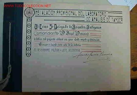Colecionismo Cadernetas: &Aacute;lbum fotogr&aacute;fico de la Instalaci&oacute;n Provisional del Laboratorio de Analisis de T&aacute;nger