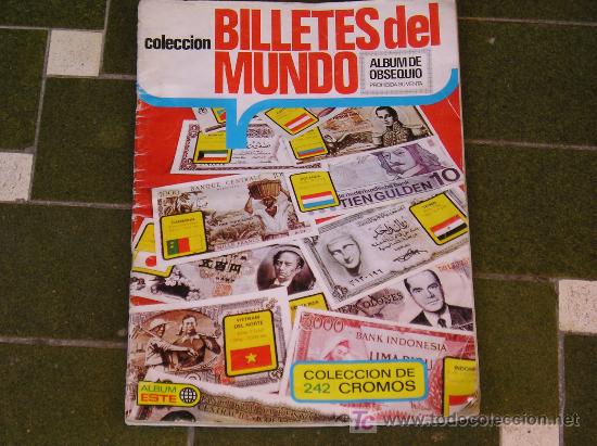 Collezionismo Album: **ANTIGUO ALBUM DE CROMOS,---EDICIONES ESTE/ ### BILLETES DEL MUNDO ###---(A&Ntilde;O 1974)**