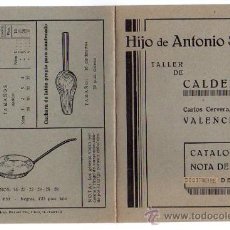 Coleccionismo Álbumes: PUBLICIDAD TALLER DE CALDERERIA 1930
