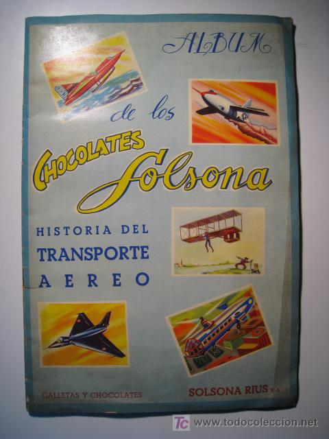 Collezionismo Album: HISTORIA DEL TRANSPORTE AEREO - SOLSONA - ALBUM DE CROMOS CASI COMPLETO (SOLO FALTA 1)
