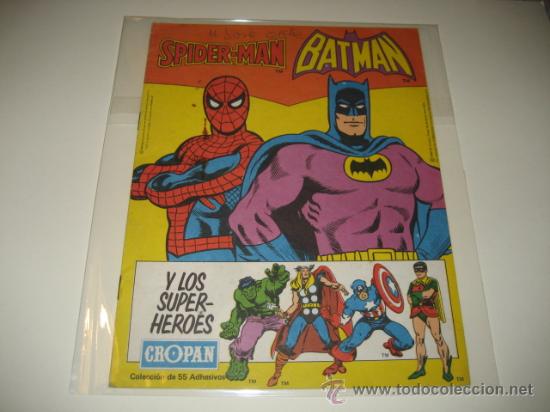 Collectable Incomplete Albums: ORIGINAL NO COPIA Album de cromos Adhesivos Spiderman Batman y los Super Heroes de CROPAN - 1980