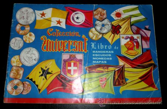 Collezionismo Album: ANTIGUO ALBUM COLECCION UNIVERSAL - LIBRO DE BANDERAS ESCUDOS MONEDAS Y MAPAS - INCOMPLETO - PRACTIC
