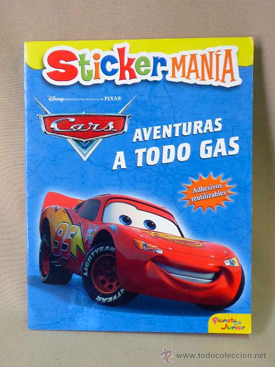 Colecionismo Cadernetas: ALBUM, STICKER MANIA, CARS, ADHESIVOS REUTILIZABLES, PLANETA JUNIOR