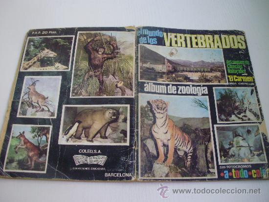 Collectionnisme Albums: ALBUM EL MUNDO DE LOS VERTEBRADOS DEL MUSEO DE CIENCIAS NATURALES EL CARMEN - ONDA - CASTELLON -1970