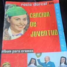 Coleccionismo Álbumes: ROCIO DURCAL EN CANCION DE JUVENTUD .- FALTAN 10 CROMOS DE 181.- 1960 FHER ALBUM. Lote 36074585