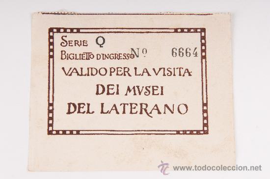 Coleccionismo &Aacute;lbumes: ENTRADA DEI MUSEI DEL LATERANO