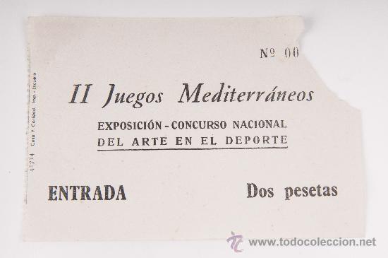 Coleccionismo &Aacute;lbumes: ENTRADA EXPOSICION -CONCURSO NACIONAL DEL ARTE EN EL DEPORTE 2 PTAS