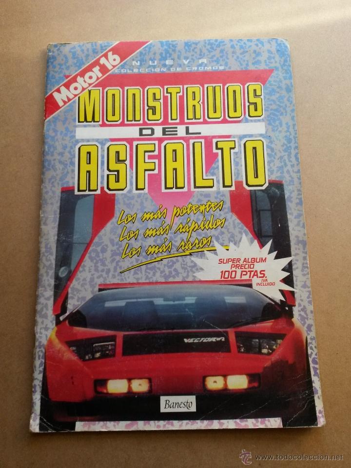 Coleccionismo &Aacute;lbumes: Album monstruos del asfalto motor 16 de 1989 vacio