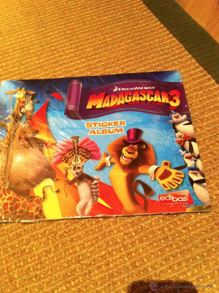 Colecionismo Cadernetas: Album de cromos vac&iacute;o Madagascar 3 de Edibas + 30 sobres sin abrir
