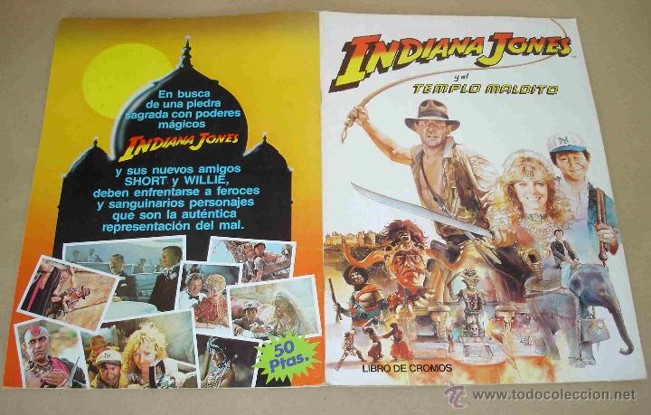 Coleccionismo &aacute;lbumes: INDIANA JONES Y EL TEMPLO MALDITO, PACOSA DOS, A FALTA DE 1 CROMO, MUY BUEN ESTADO