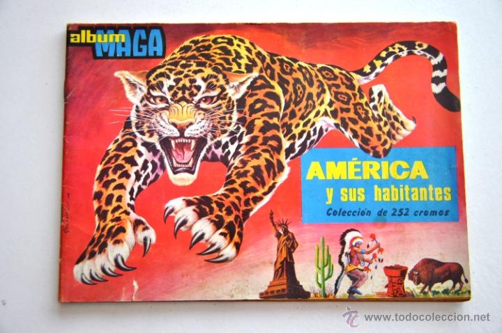 Colecionismo Cadernetas: ALBUM DE CROMOS AMERICA Y SUS HABITANTES. MAGA. 1968. EXCELENTE ESTADO.