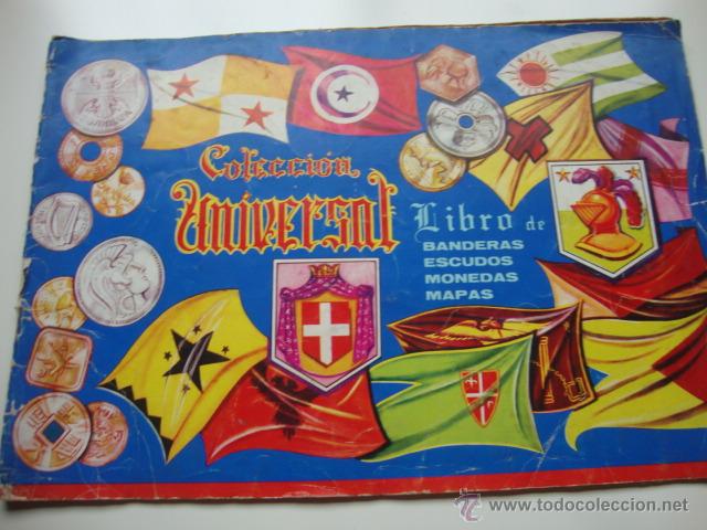 Collectable Incomplete Albums: LOT89 ALBUM DE CROMOS INCOMPLETO, COLECCION UNIVERSAL LIBRO DE BANDERAS ESCUDOS MONEDAS MAPAS 1962