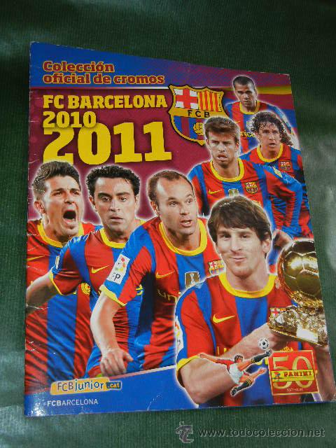 Colecionismo Cadernetas: ALBUM PANINI FC BARCELONA 2010-2011 INCOMPLETO CON 49 DE 180 CROMOS