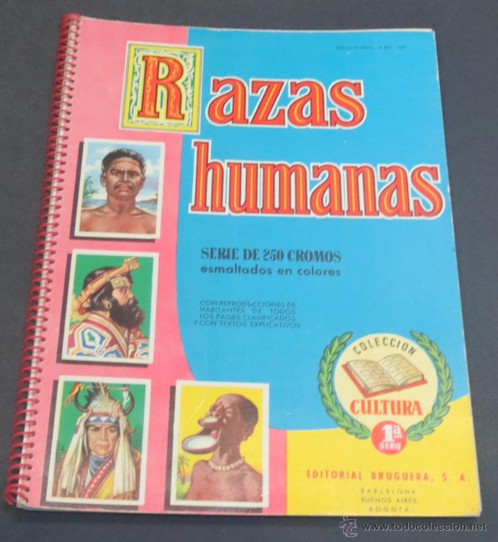 Coleccionismo &Aacute;lbumes: &Aacute;LBUM VACIO RAZAS HUMANAS 250 CROMOS COLECCI&Oacute;N CULTURA 1&ordf; SERIE EDITORIAL BRUGUERA A&Ntilde;O 1958