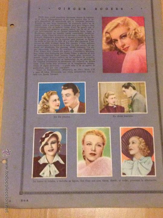 Coleccionismo &Aacute;lbumes: Hoja E4A cuaderno astros y estrellas de bruguera .ginger rogers gary cooper