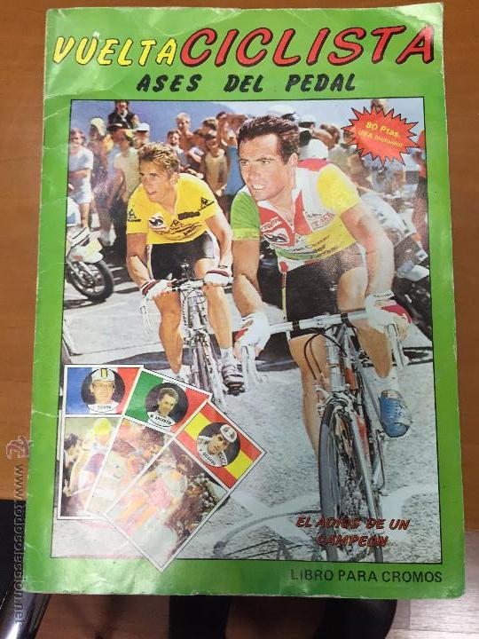 Coleccionismo &Aacute;lbumes: VUELTA CICLISTA ASES DEL PEDAL ALBUM CON 58 CROMOS SE PUEDE LLEGAR A VENDER SUELTOS
