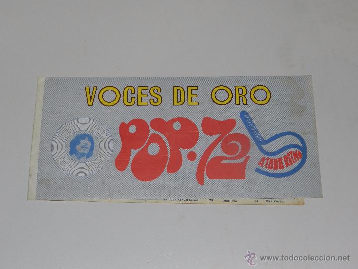 Collezionismo Album: (M) ALBUM VOCES DE OR POP 72 A TODO RITMO , INCOMPLETA, CONTIENE 7 CROMOS