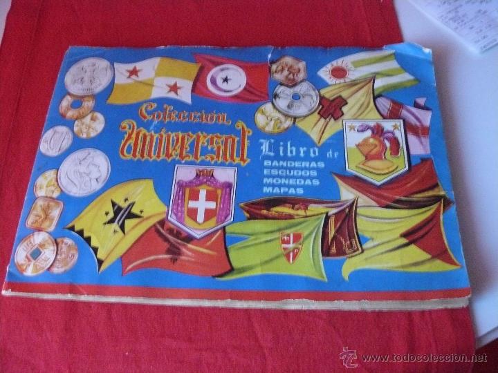 Coleccionismo &Aacute;lbumes: ALBUM COLECCION UNIVERSAL -BANDERAS- ESCUDOS- MONEDAS - MAPAS.INCOMPLETO